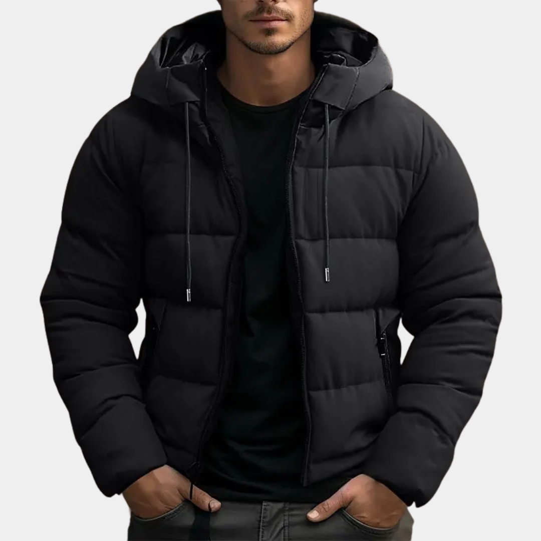 Mervavi | Męski zimowa kurtka puchowa z kapturem