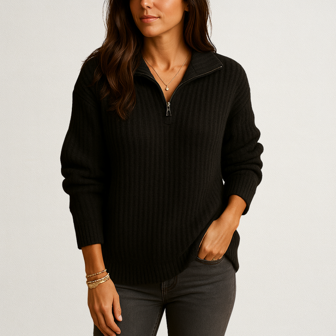 Mervavi | Elegancki damski sweter z półzamkiem i wygodnym krojem