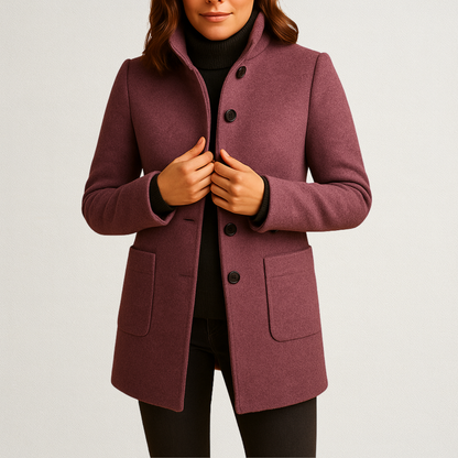 Mervavi | Damski miękki płaszcz zimowy z guzikami