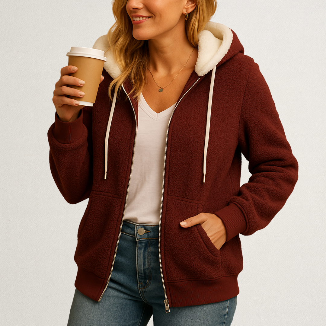 Mervavi | Damski długa kamizelka polarowa z kapturem