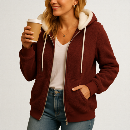 Mervavi | Damski długa kamizelka polarowa z kapturem