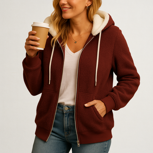 Mervavi | Damski długa kamizelka polarowa z kapturem