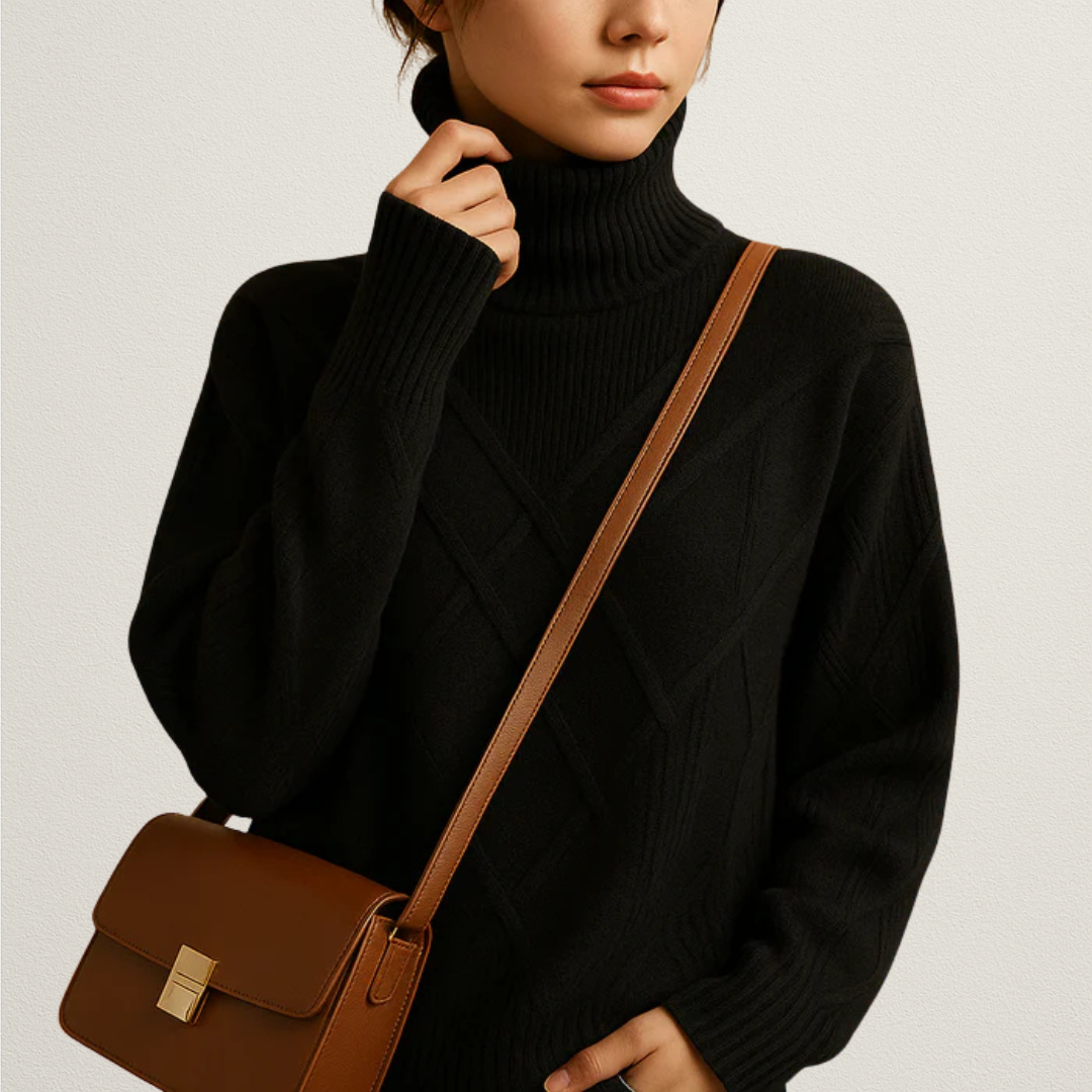 Mervavi | Damski sweter z wysokim kołnierzem