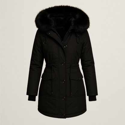 Mervavi | Długa wodoodporna kurtka zimowa z futrzanym kołnierzem dla kobiety