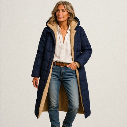 Mervavi | Długi damski płaszcz zimowy