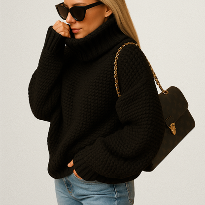 Mervavi | Damski ciepły sweter z golfem