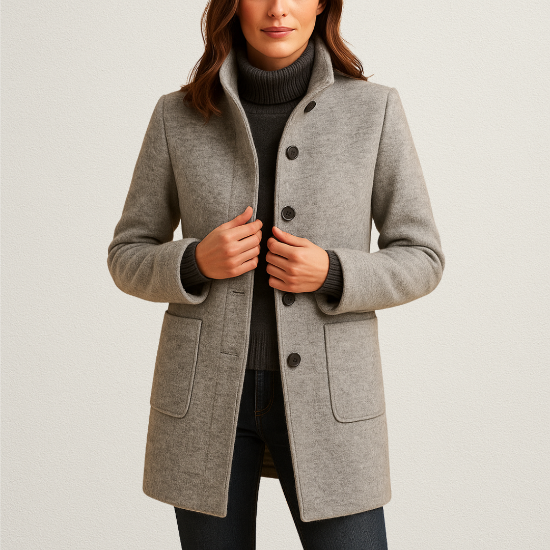 Mervavi | Damski miękki płaszcz zimowy z guzikami