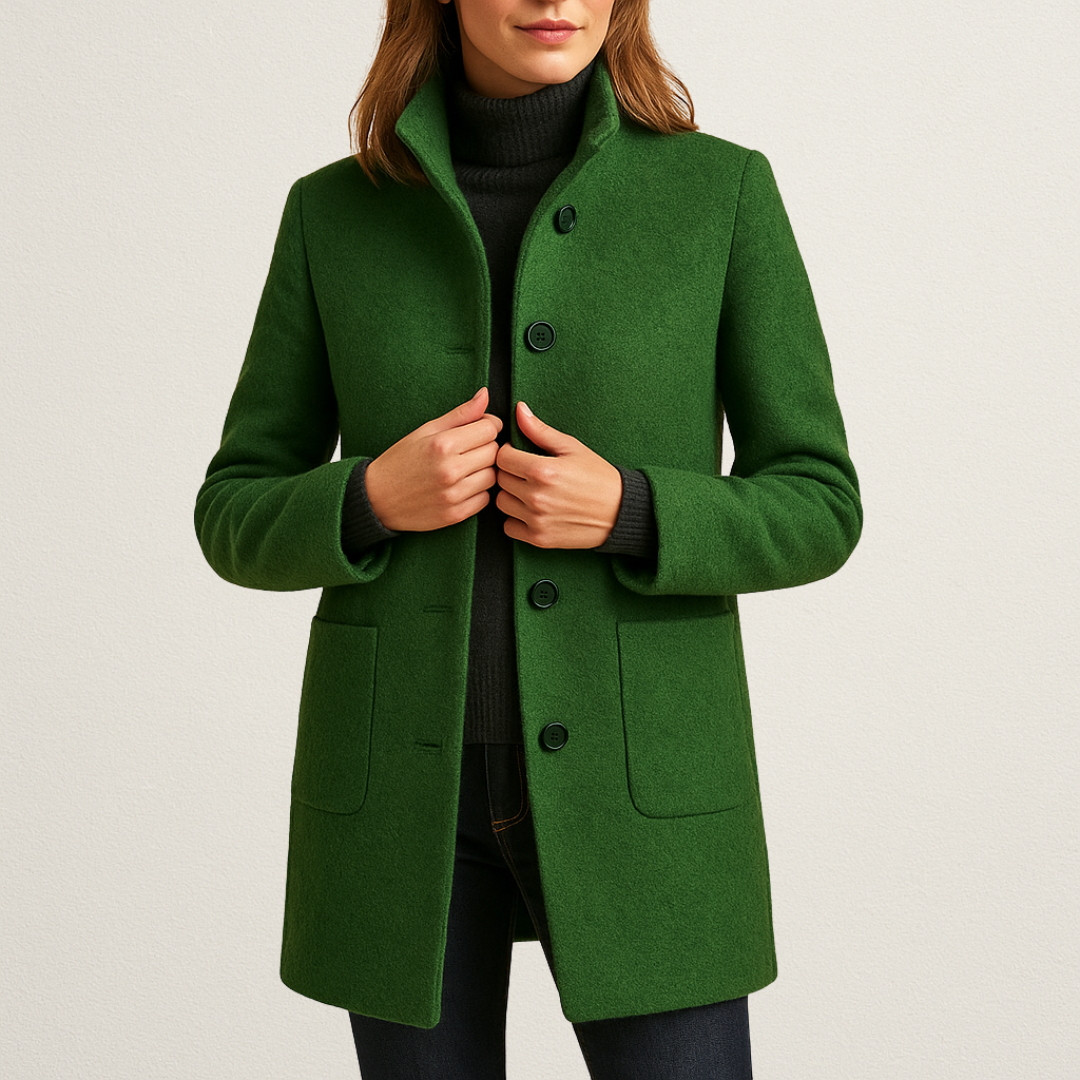 Mervavi | Damski miękki płaszcz zimowy z guzikami