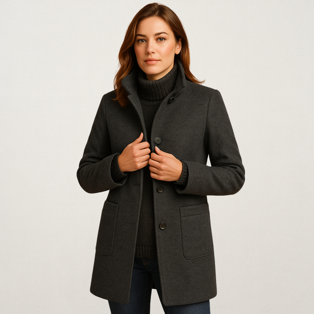 Mervavi | Damski miękki płaszcz zimowy z guzikami
