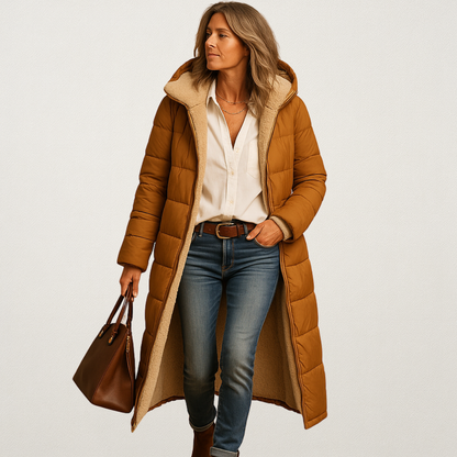 Mervavi | Długi damski płaszcz zimowy