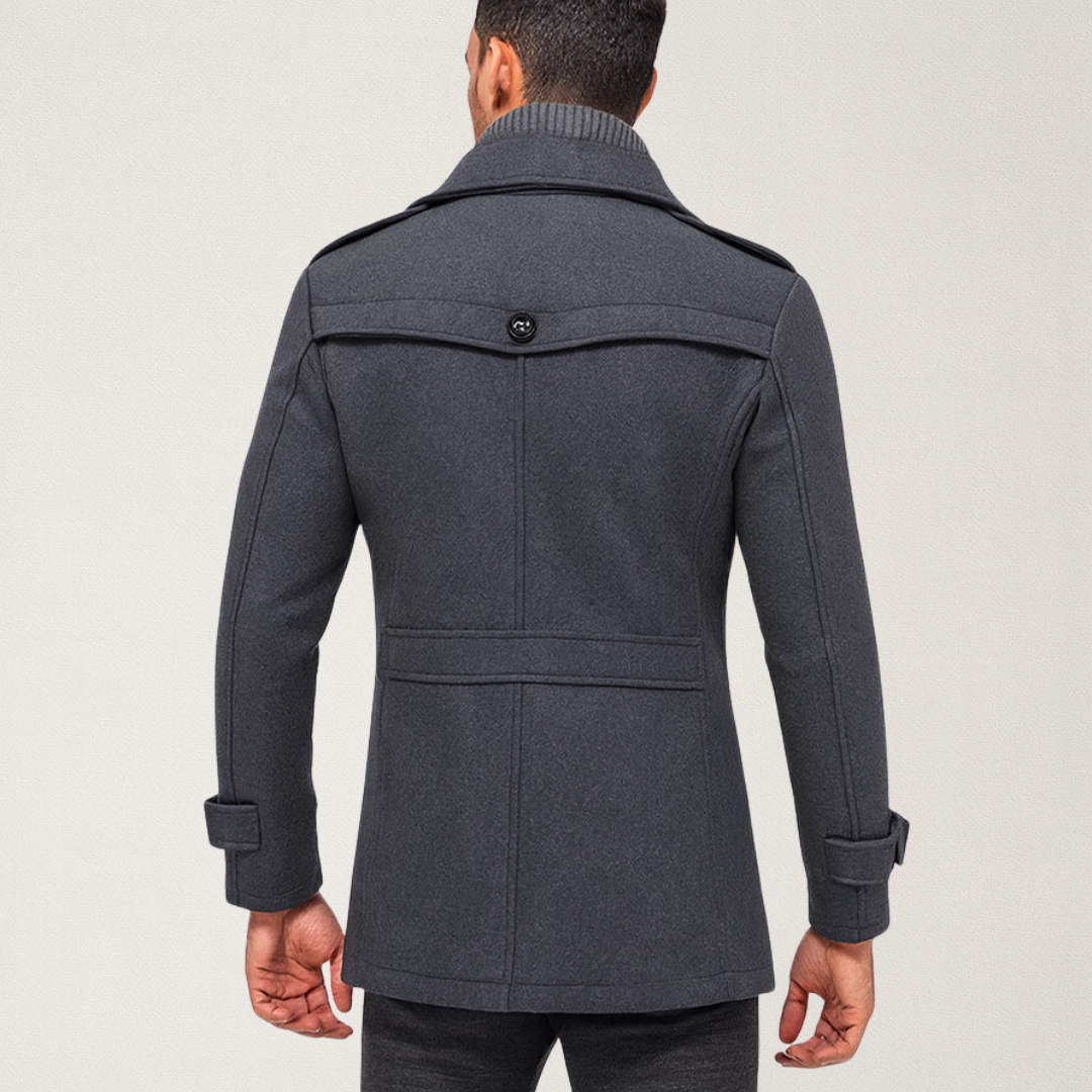 Mervavi | Męski płaszcz zimowy z wysokim kołnierzem i dodatkową izolacją