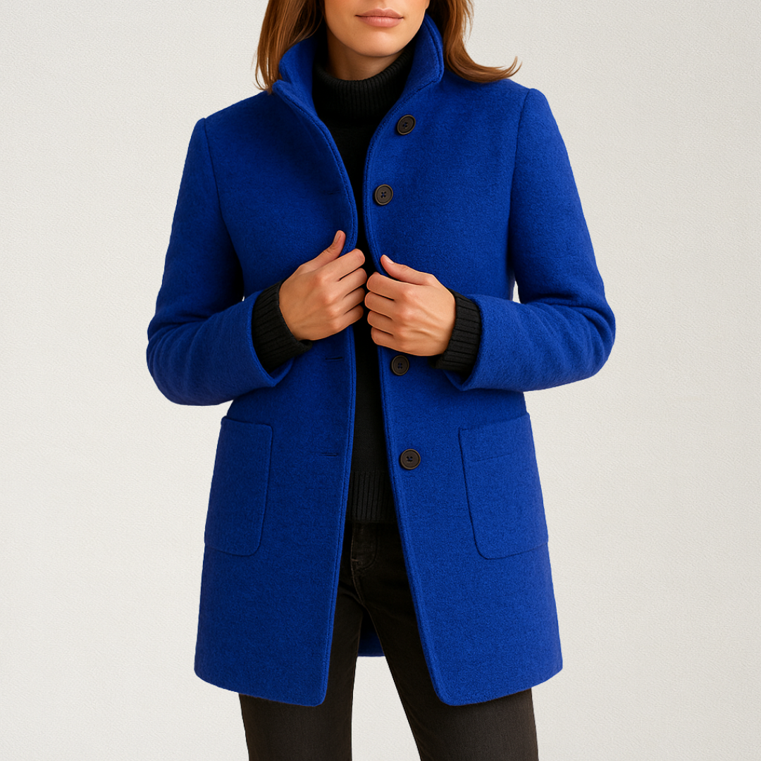 Mervavi | Damski miękki płaszcz zimowy z guzikami