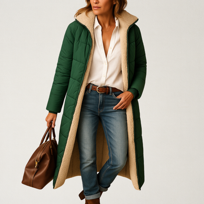 Mervavi | Długi damski płaszcz zimowy