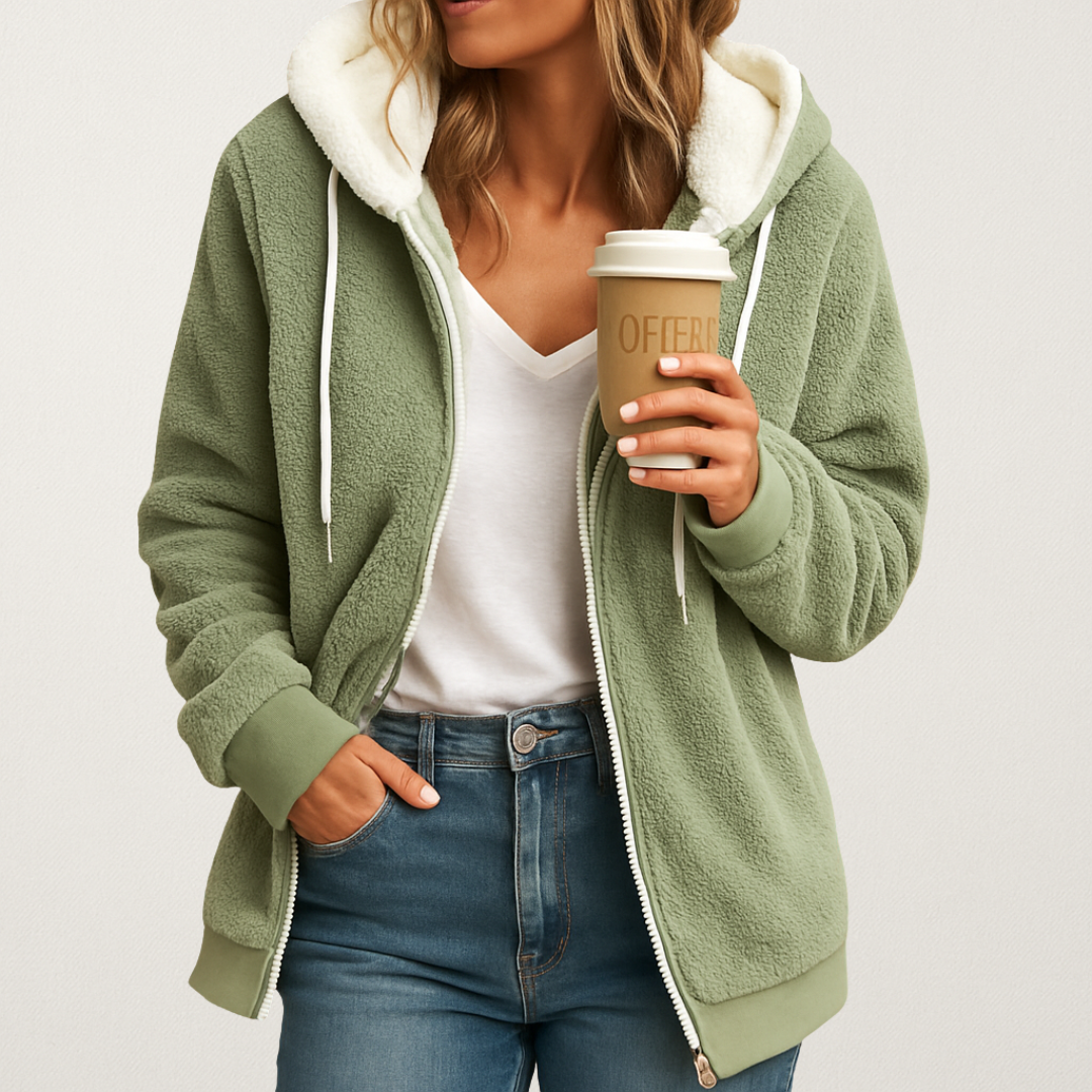 Mervavi | Damski długa kamizelka polarowa z kapturem