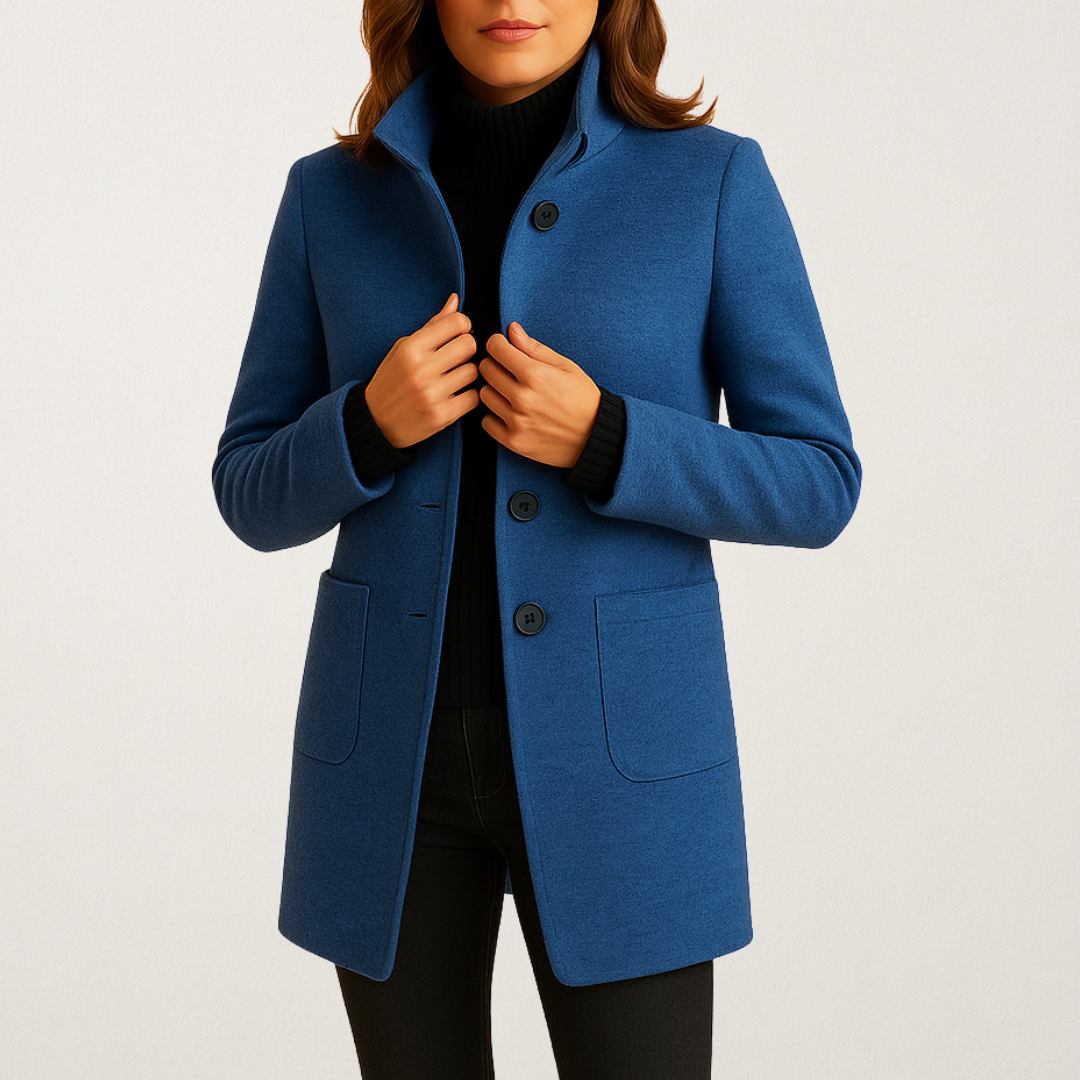 Mervavi | Damski miękki płaszcz zimowy z guzikami