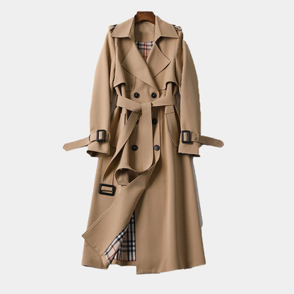 Mervavi | Elegancki długi trencz damski