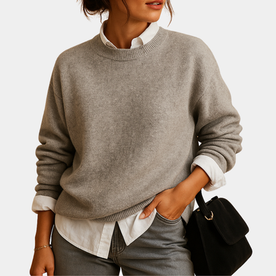 Mervavi | Elegancki sweter damski z okrągłym dekoltem