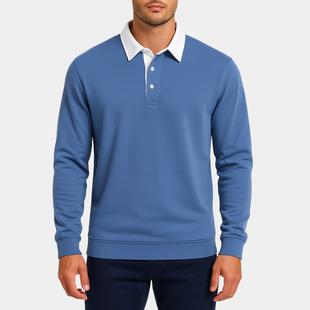 Mervavi | Męski sweter z długimi rękawami i dekoltem w serek