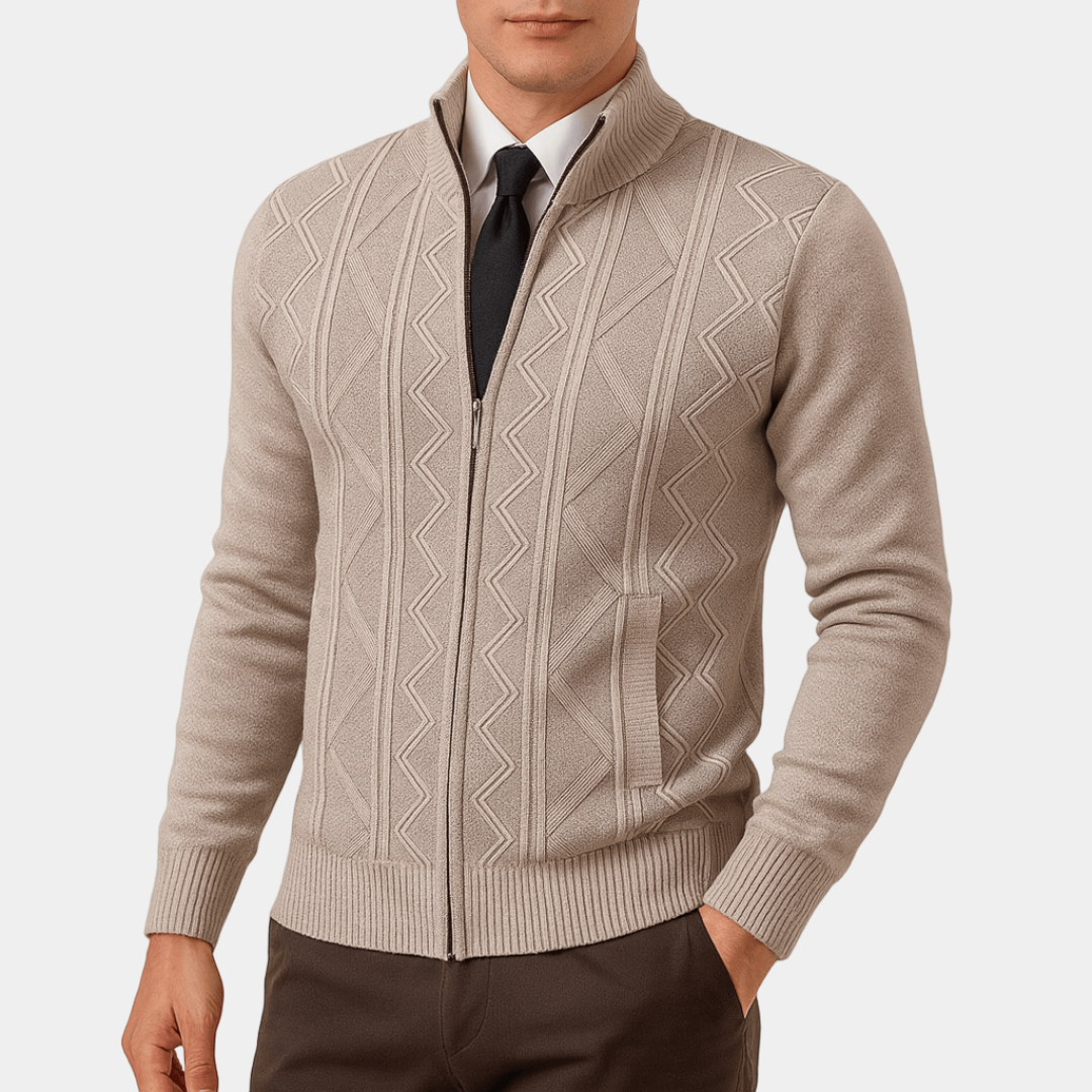 Mervavi | Męski sweter zapinany na zamek błyskawiczny
