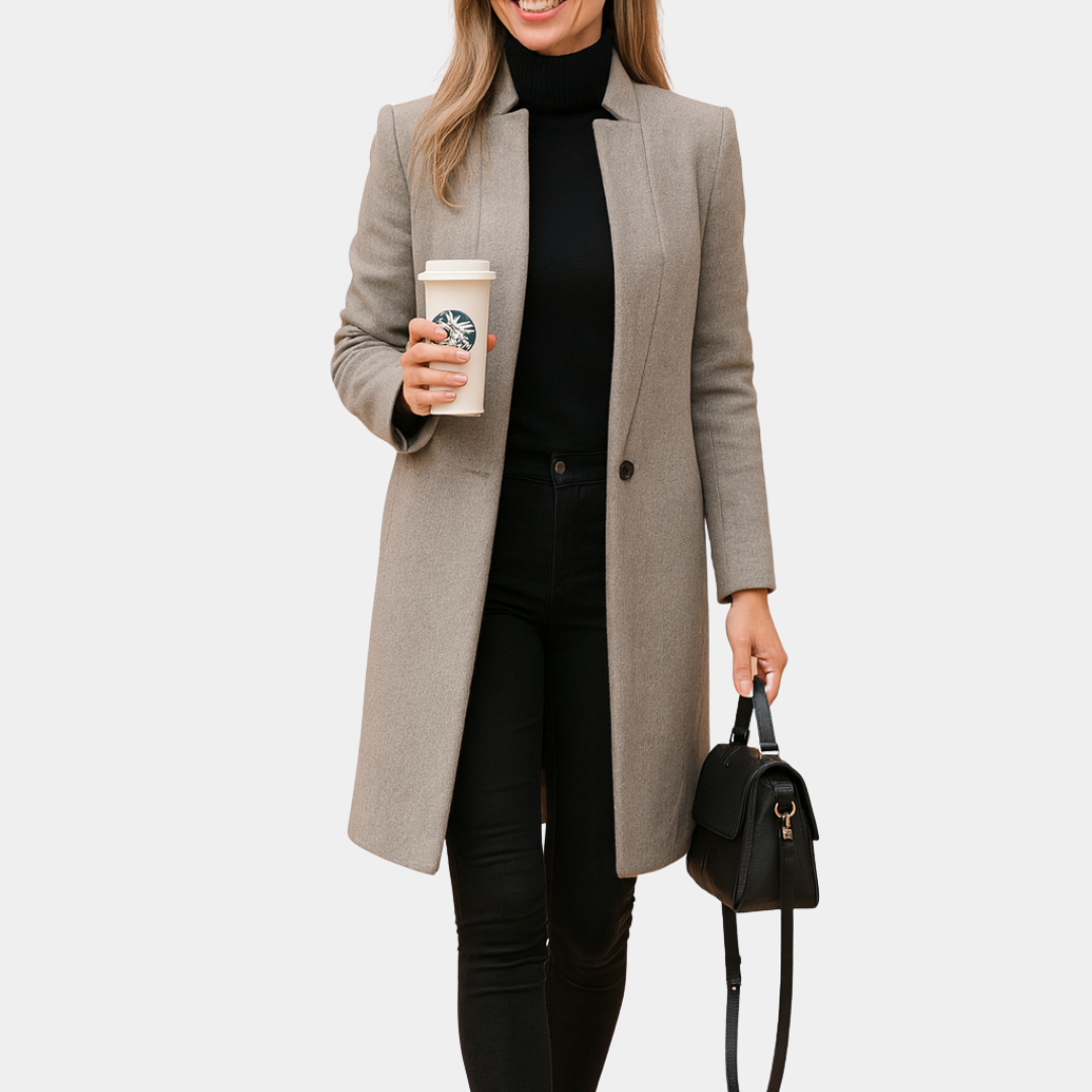 Mervavi | Damski elegancki płaszcz o prostym kroju