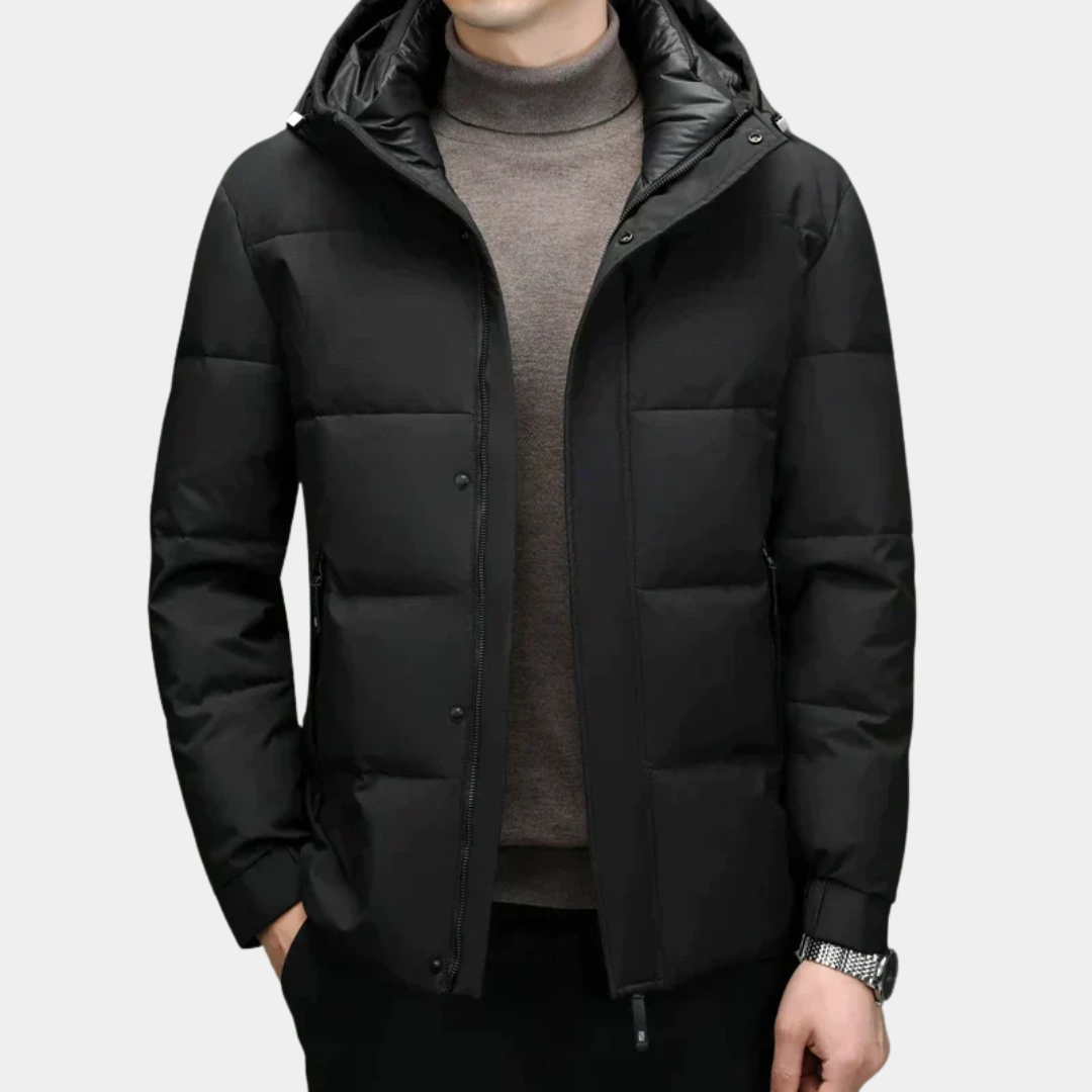 Mervavi | Męski zimowa kurtka puchowa z kapturem