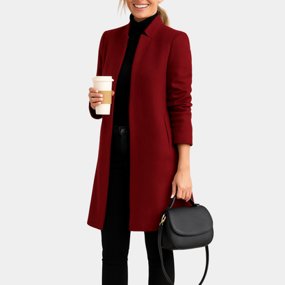 Mervavi | Damski elegancki płaszcz o prostym kroju
