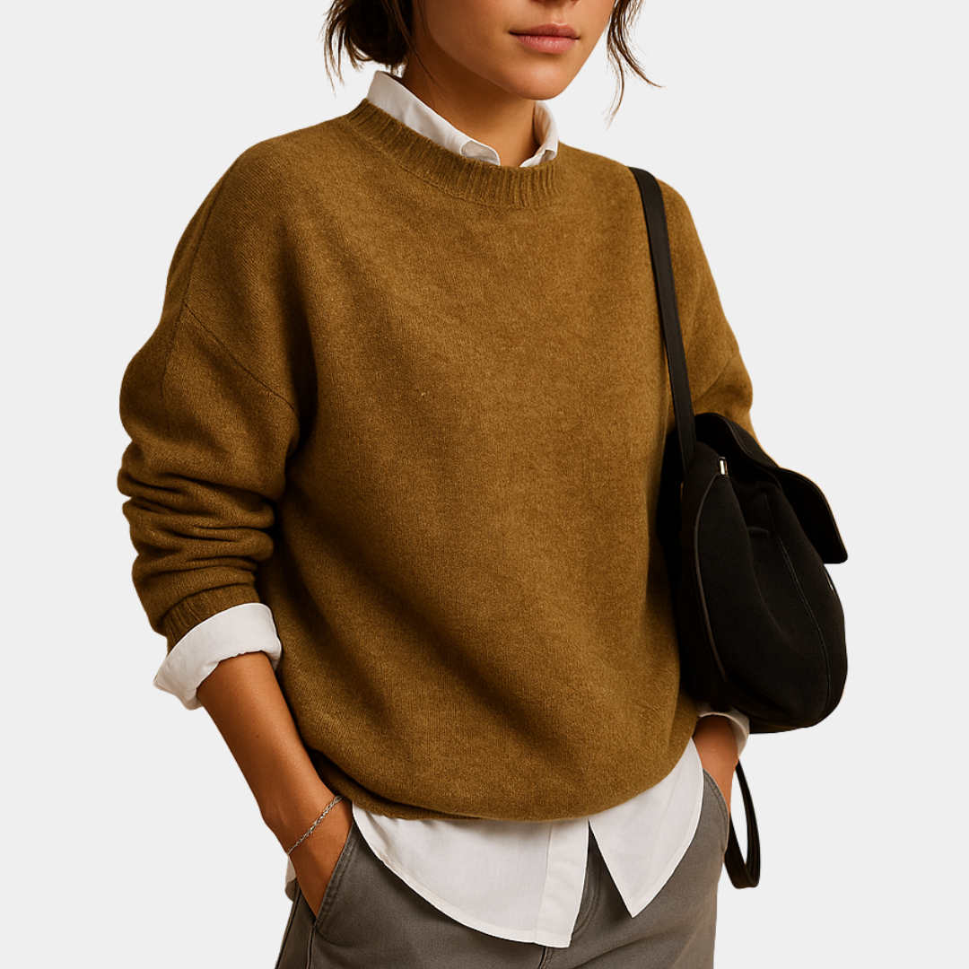 Mervavi | Elegancki sweter damski z okrągłym dekoltem