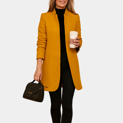 Mervavi | Damski elegancki płaszcz o prostym kroju