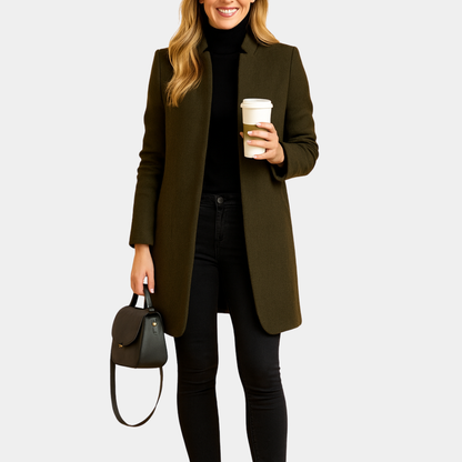 Mervavi | Damski elegancki płaszcz o prostym kroju