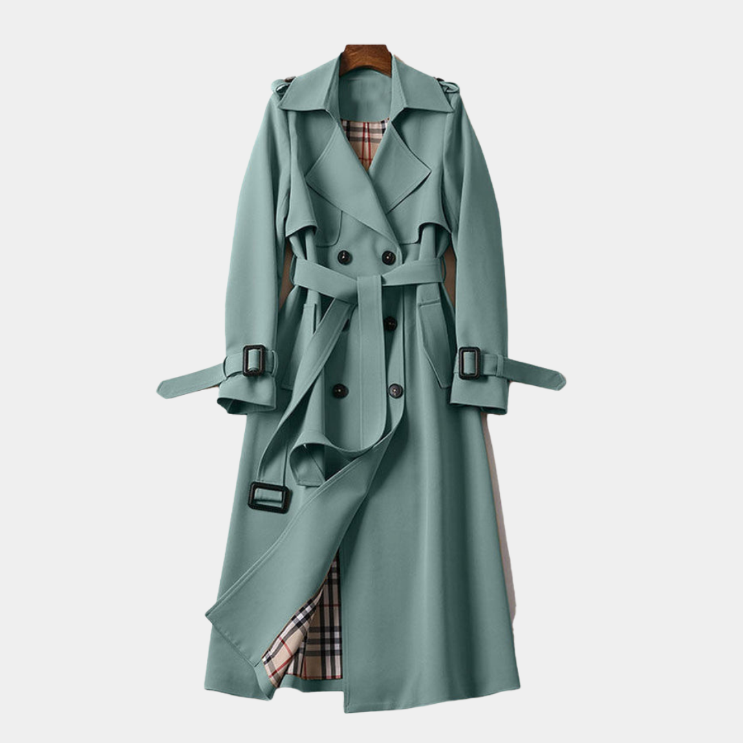 Mervavi | Elegancki długi trencz damski