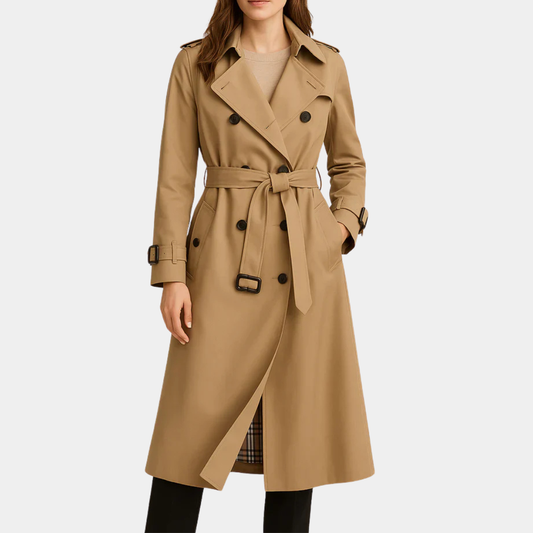 Mervavi | Elegancki długi trencz damski