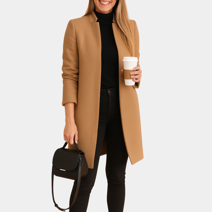 Mervavi | Damski elegancki płaszcz o prostym kroju