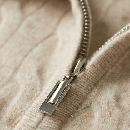 Mervavi | Męski sweter z prążkowanym półzamkiem