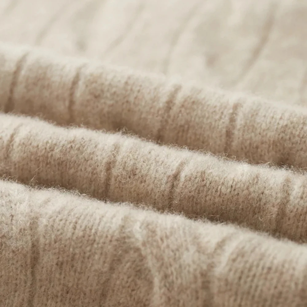 Mervavi | Męski sweter z prążkowanym półzamkiem