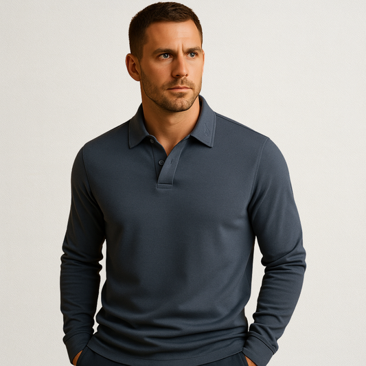 Mervavi | Klasyczna koszulka polo z długim rękawem dla męski