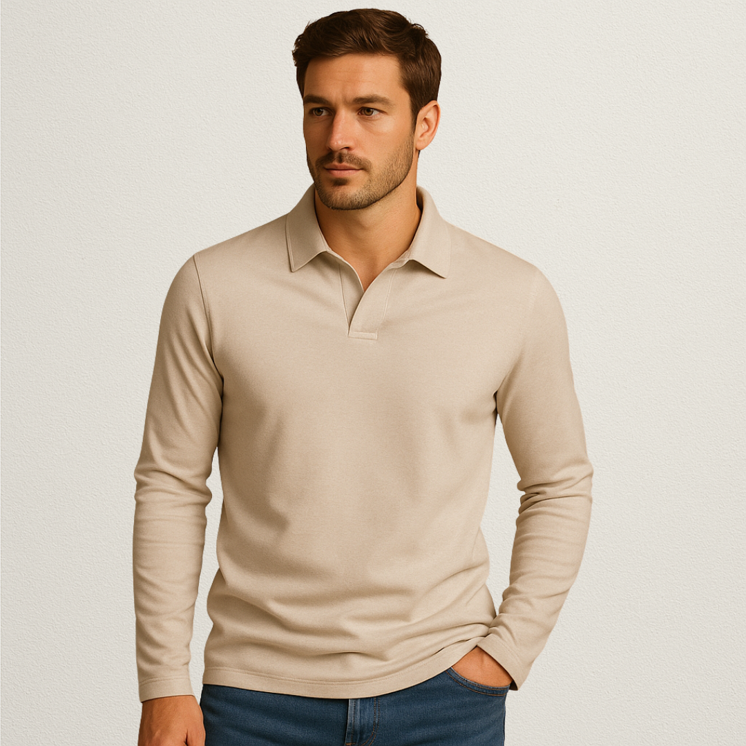 Mervavi | Klasyczna koszulka polo z długim rękawem dla męski