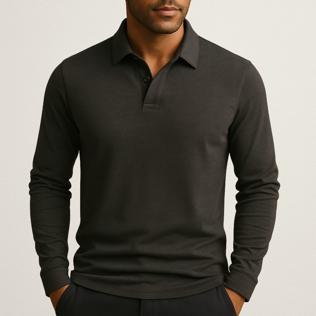 Mervavi | Klasyczna koszulka polo z długim rękawem dla męski