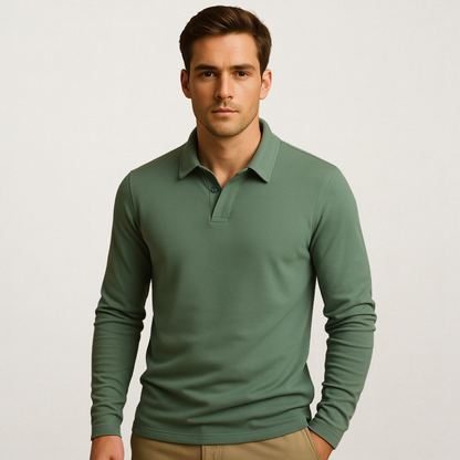 Mervavi | Klasyczna koszulka polo z długim rękawem dla męski