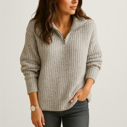 Mervavi | Elegancki damski sweter z półzamkiem i wygodnym krojem